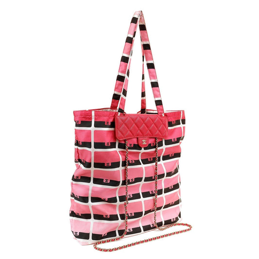 Chanel Magenta Caviar WOC Convertible Satin Tote with Gold Hardware