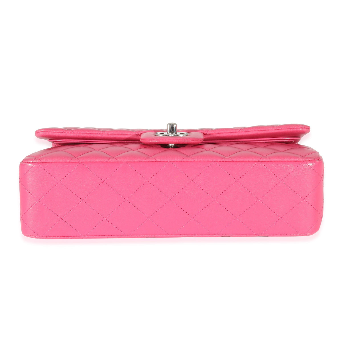 CHANEL Pink Quilted Lambskin Medium Classic Double Flap Bag
