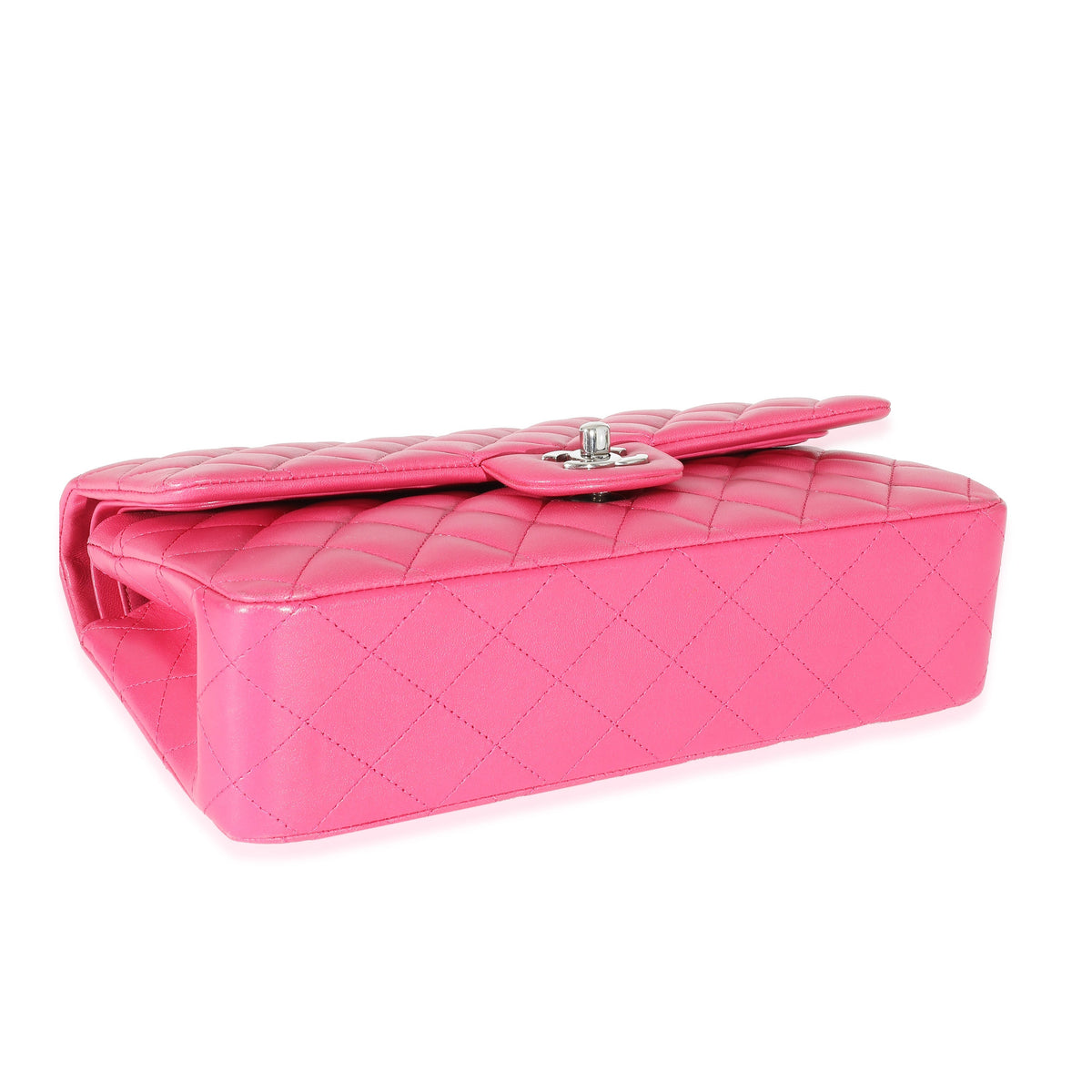 CHANEL Pink Quilted Lambskin Medium Classic Double Flap Bag