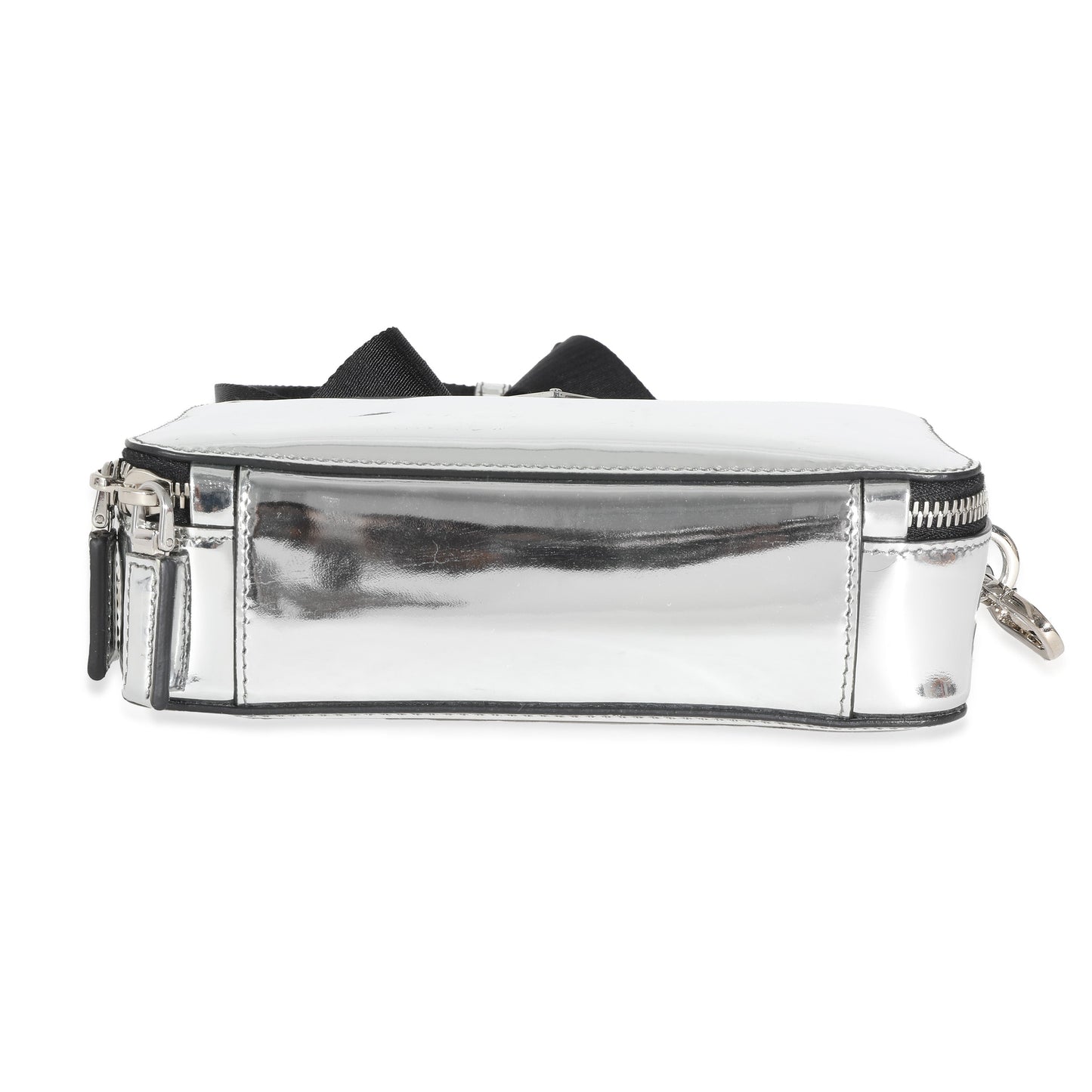 PRADA Metallic Silver Spazzolato Brique Crossbody