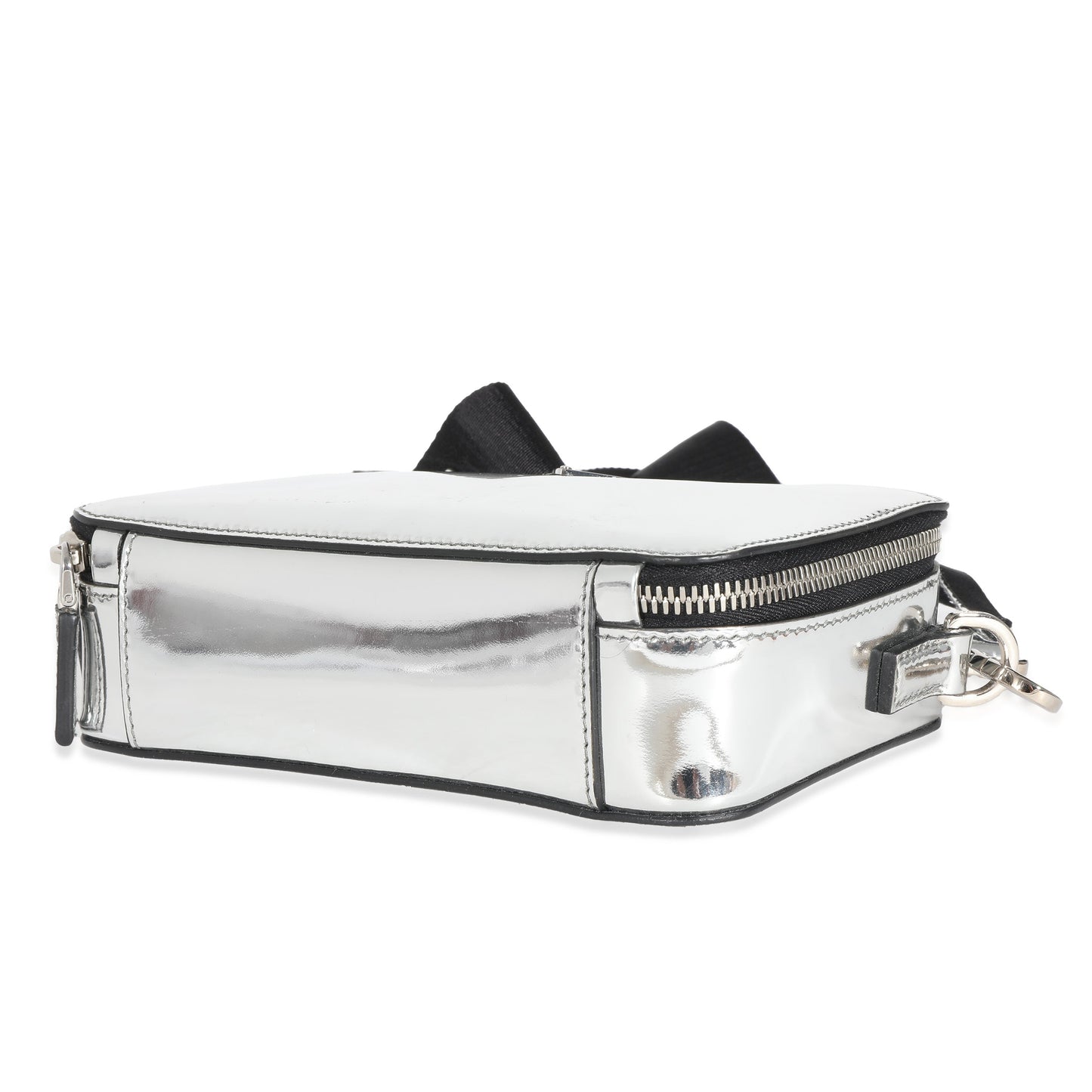 PRADA Metallic Silver Spazzolato Brique Crossbody