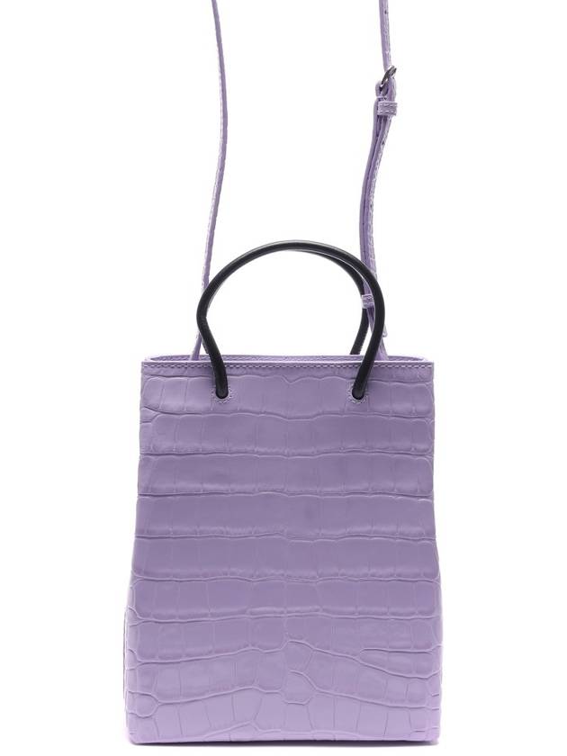 Luxury Balenciaga  WoMen's Crocodile Print Shopping Tote Bag Purple