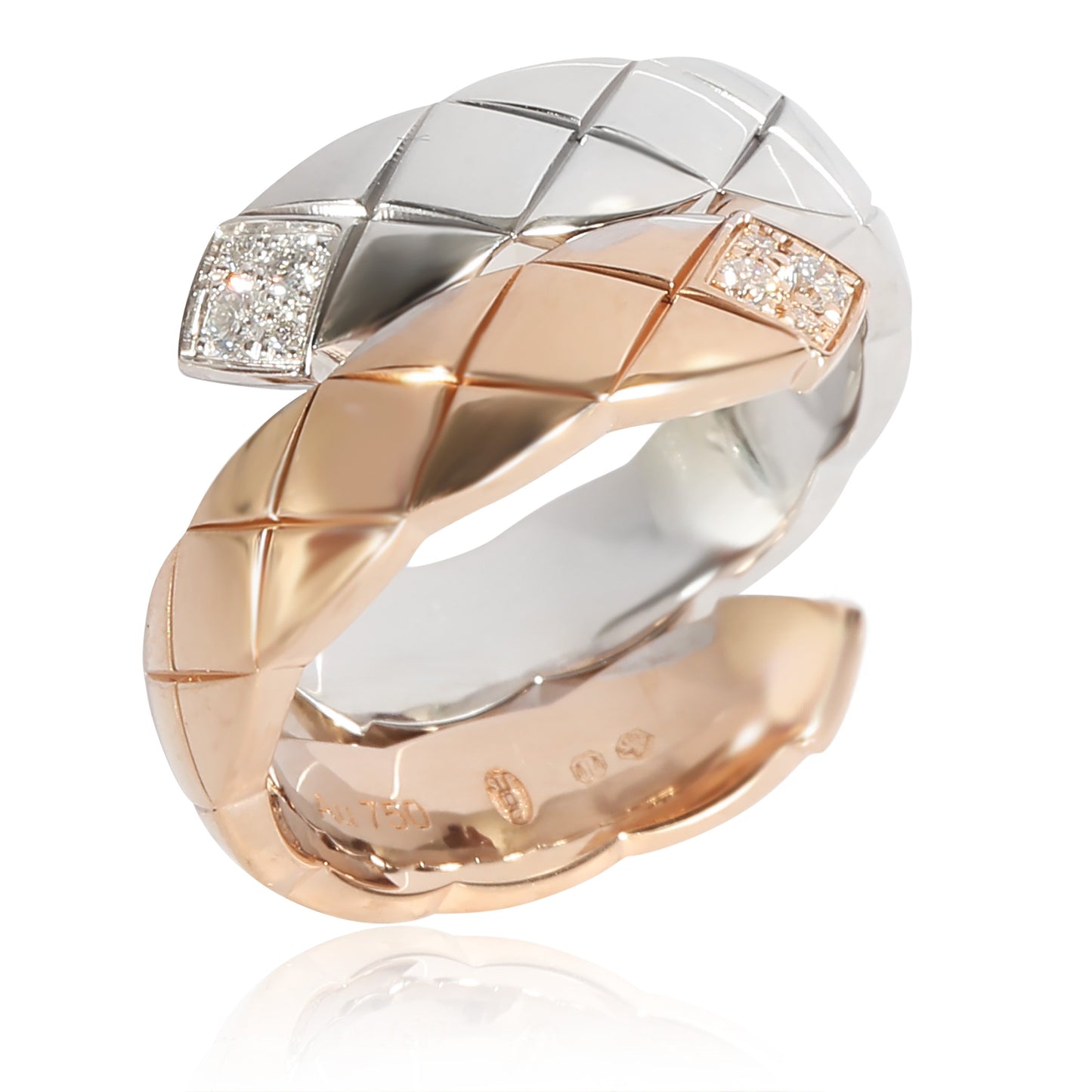CHANEL Coco Crush Diamond Ring in 18k 2 Tone Gold 0.1 CTW
