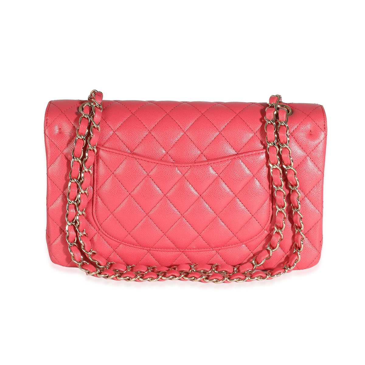 Top Quality Chanel Dark Pink Quilted Caviar Medium Classic Double New Bag