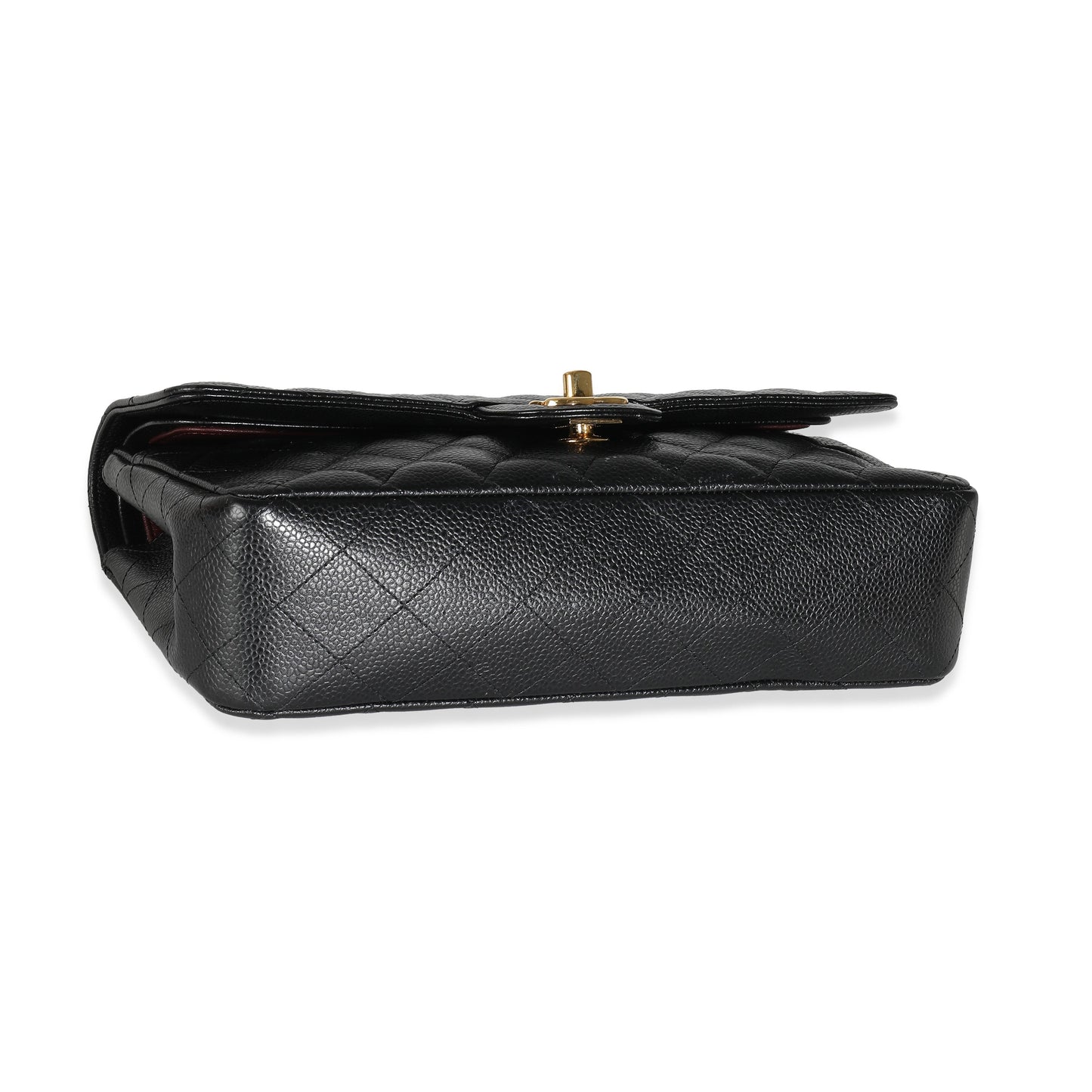 CHANEL Black Quilted Caviar Medium Classic Double Flap Bag