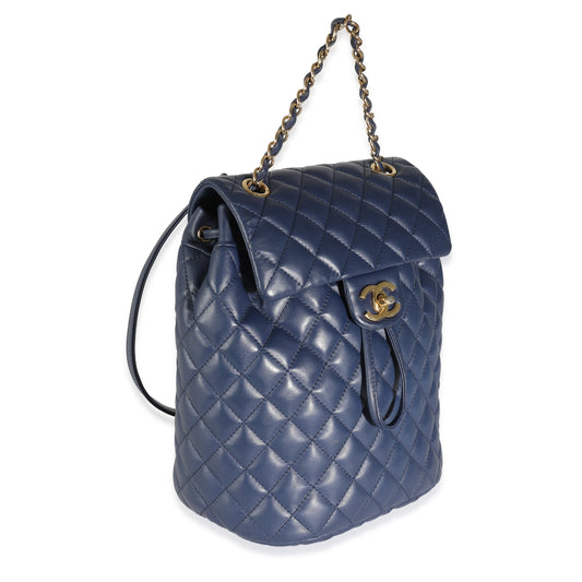 CHANEL Navy Quilted Lambskin Small Urban Spirit Backpack