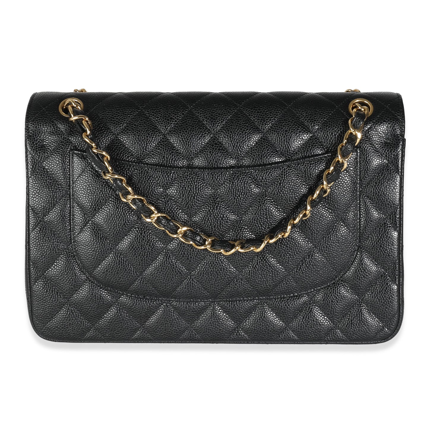 CHANEL Black Quilted Caviar Jumbo Classic Double Flap Bag