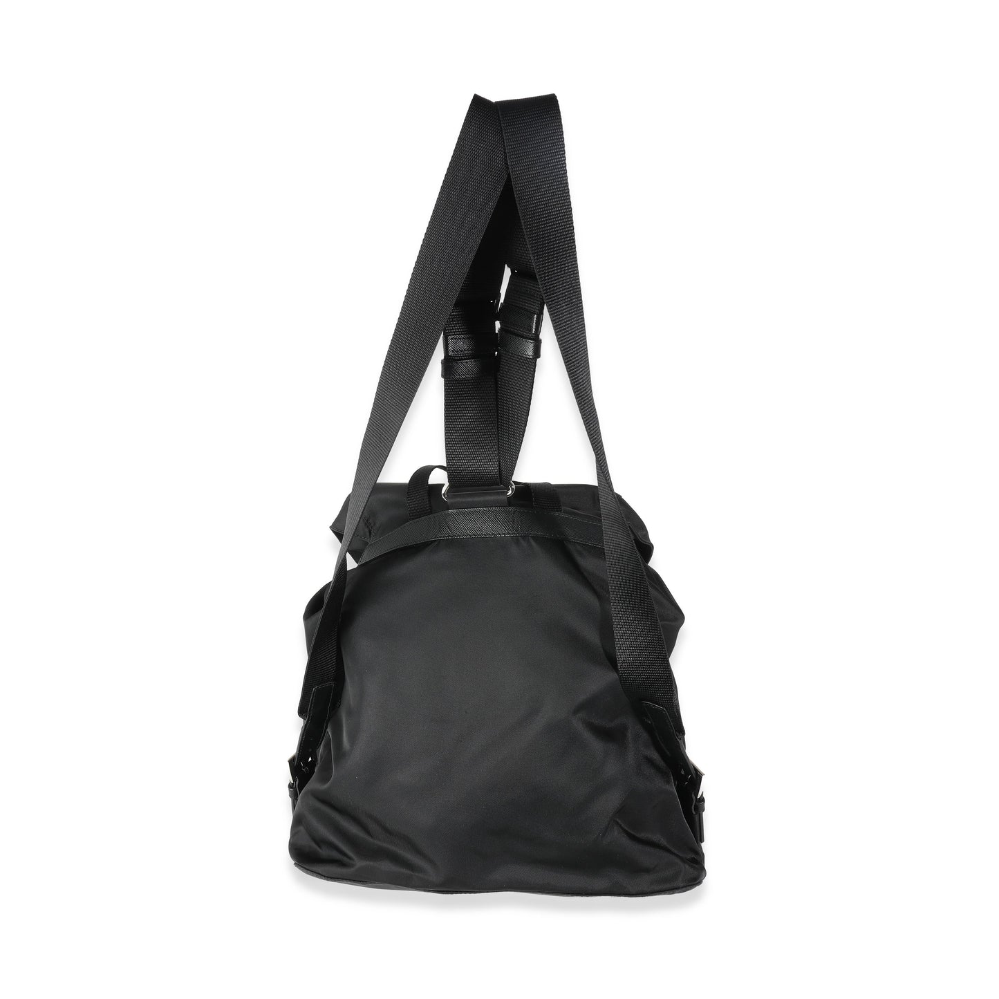 PRADA Black Tessuto Nylon Small Logo Backpack