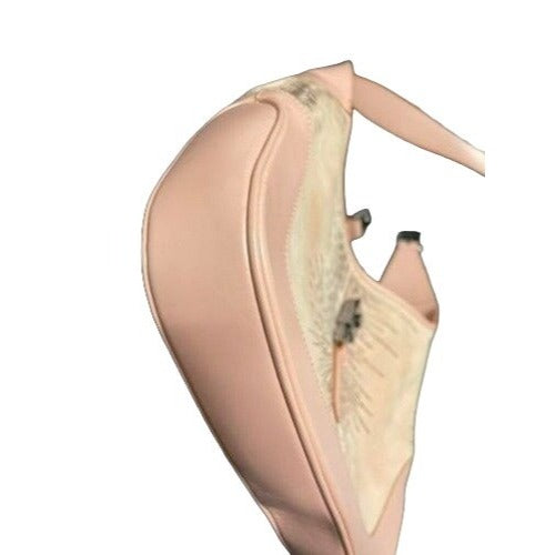 Tom Ford era, Gucci, Ltd Ed, Jackie, canvas & pink leather hobo with an elaborate beaded & stitched design & a chrome push button clasp