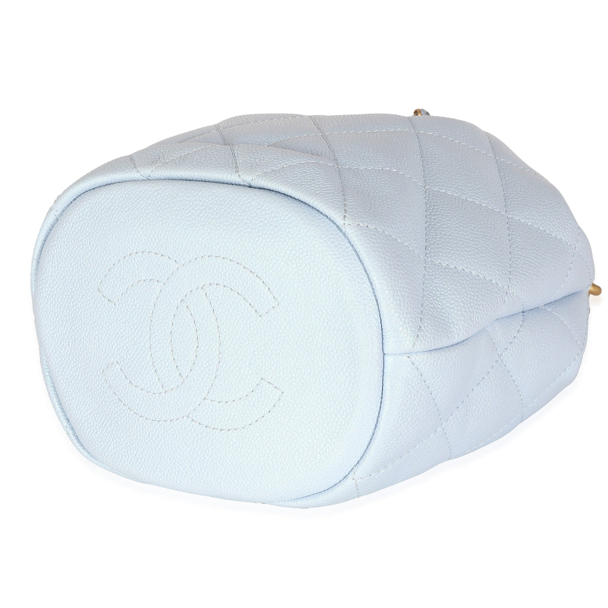 Top Quality Chanel Light Blue Iridescent Quilted Caviar My Perfect CC Drawstring Bucket Bag