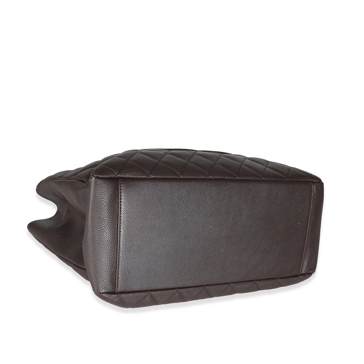 CHANEL Brown Quilted Caviar Grand Shopping Tote