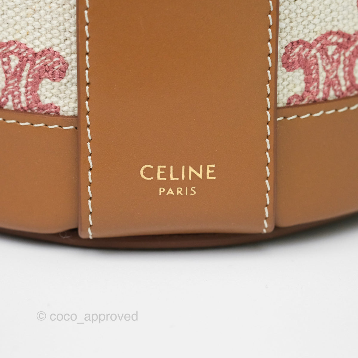 Celine Small Tambour Triomphe Canvas Fox Red