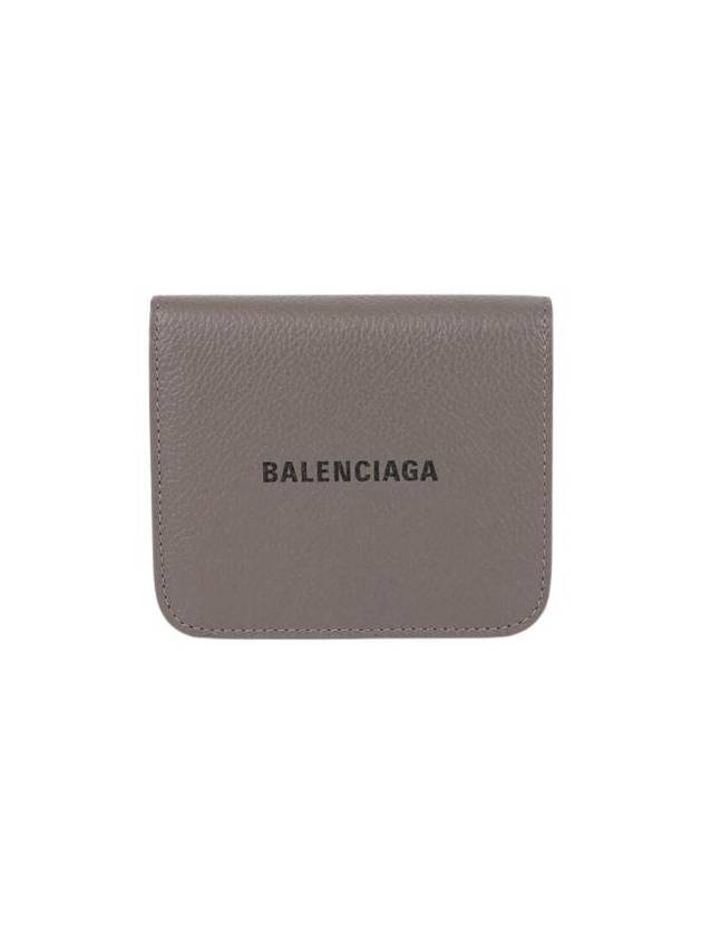 Luxury Balenciaga  Logo Coin Pocket Flap Half Wallet Medium Grey
