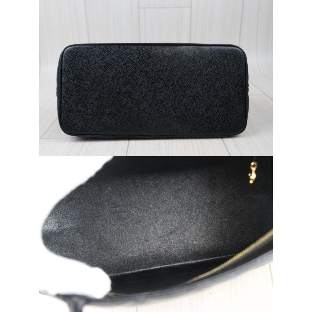 Rank AB｜ CHANEL Caviar Skin Leather Calf Leather Tote Bag Black Made In 1997～1999Year｜V24071109