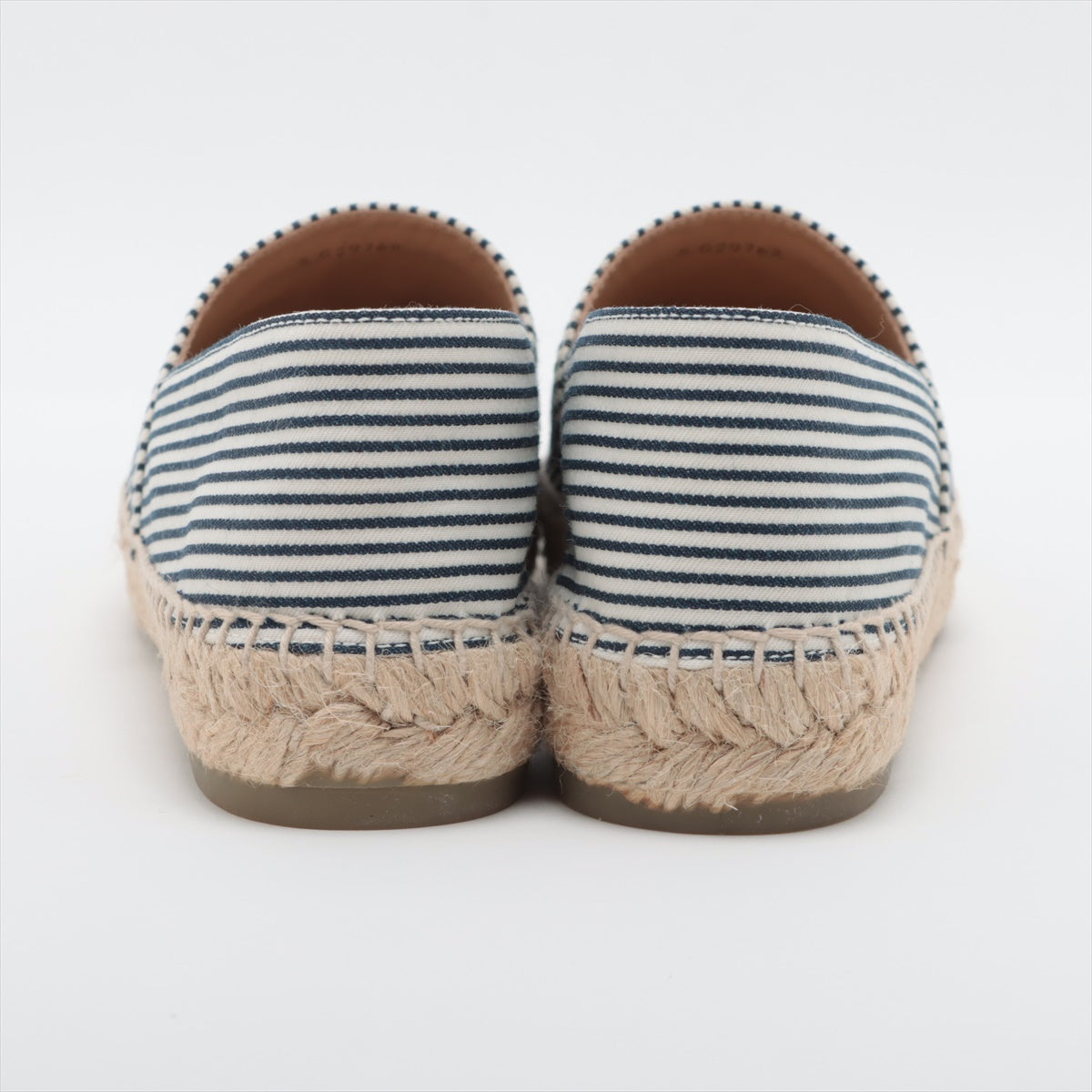 Chanel Coco Leather X Fabric Espadrille 35  Navy X White G29762 Stripe  Bag