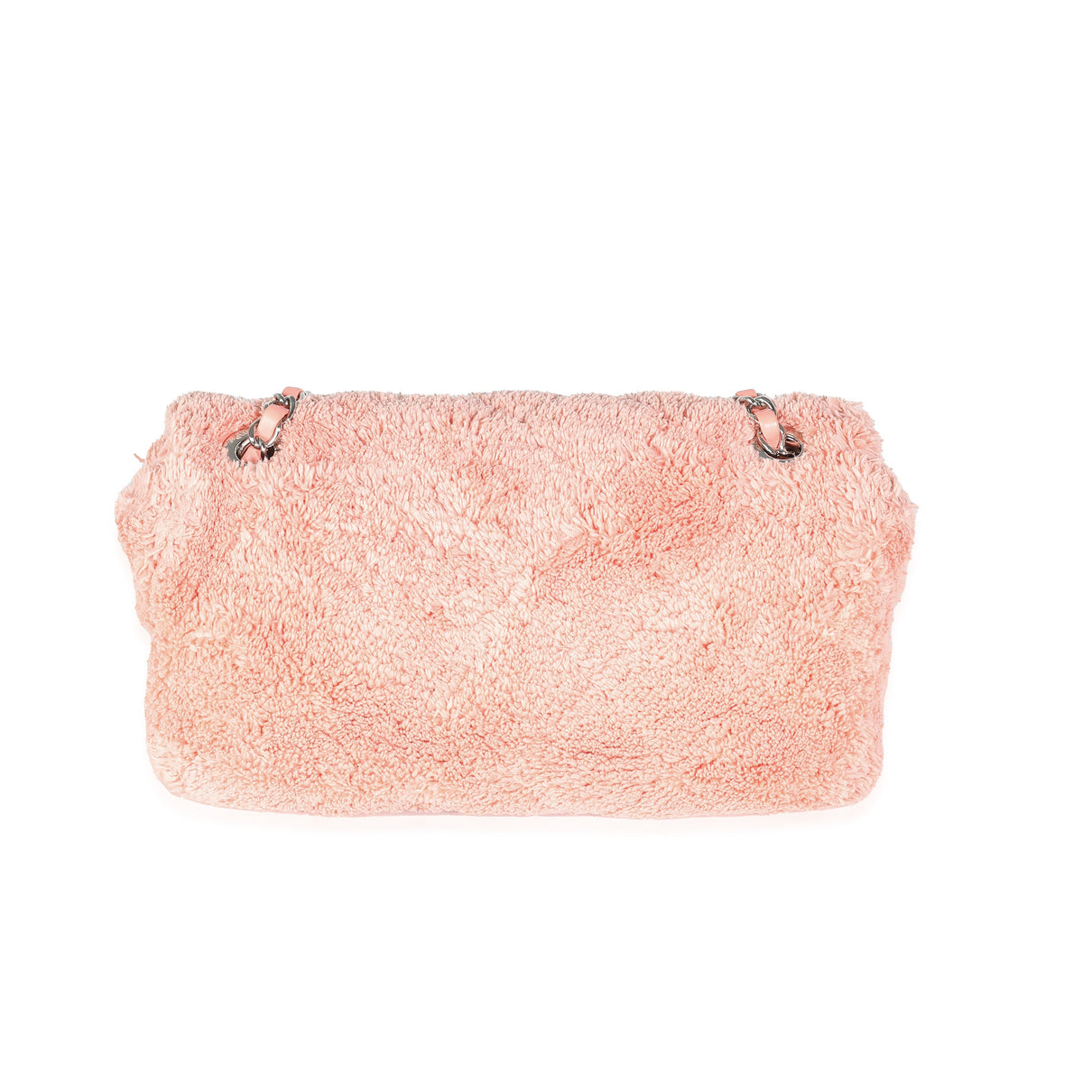 CHANEL Pink Quilted Terry Cloth Coco Beach Flap Bag
