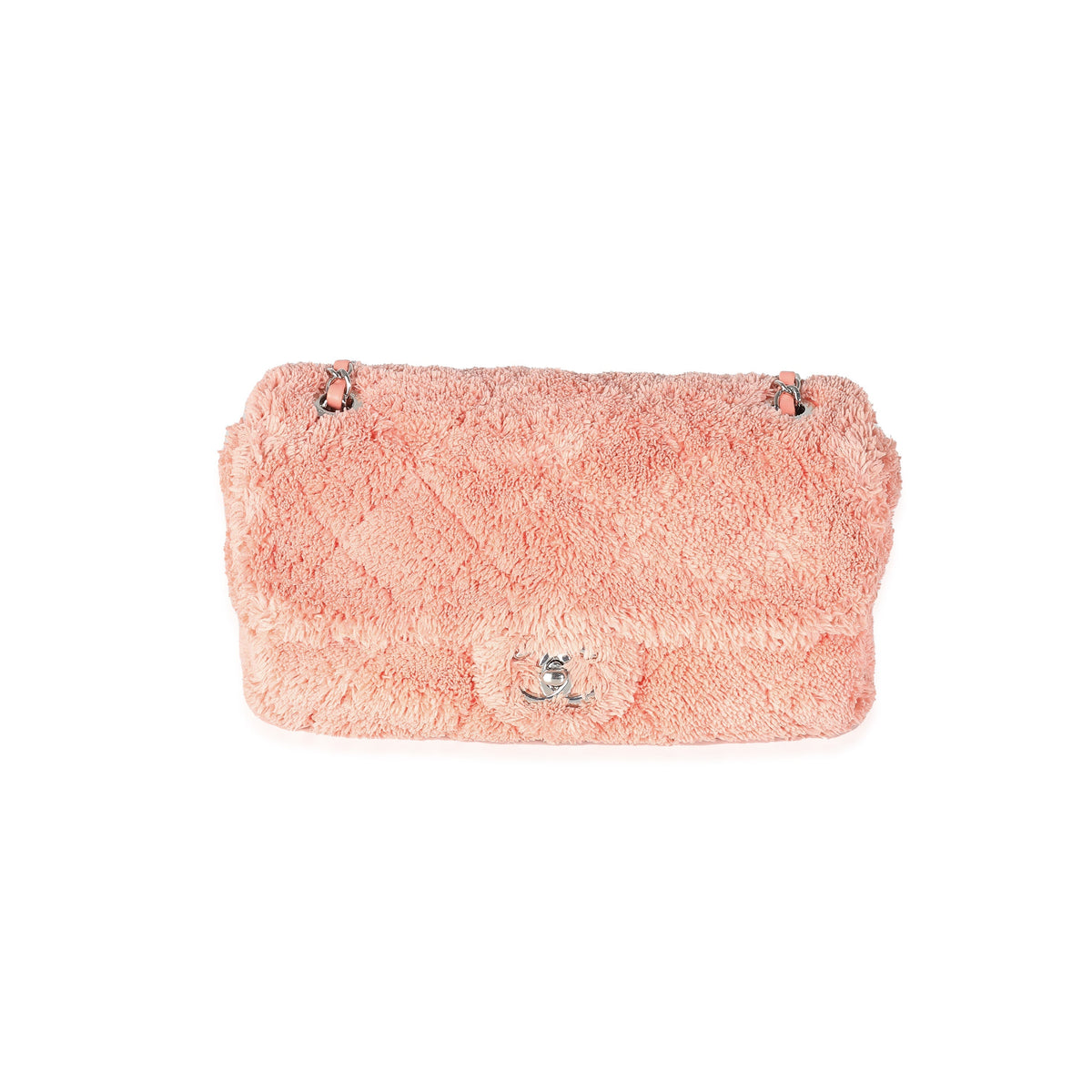 Top Quality Chanel Pink Quilted Terry Cloth Coco Beach New Bag