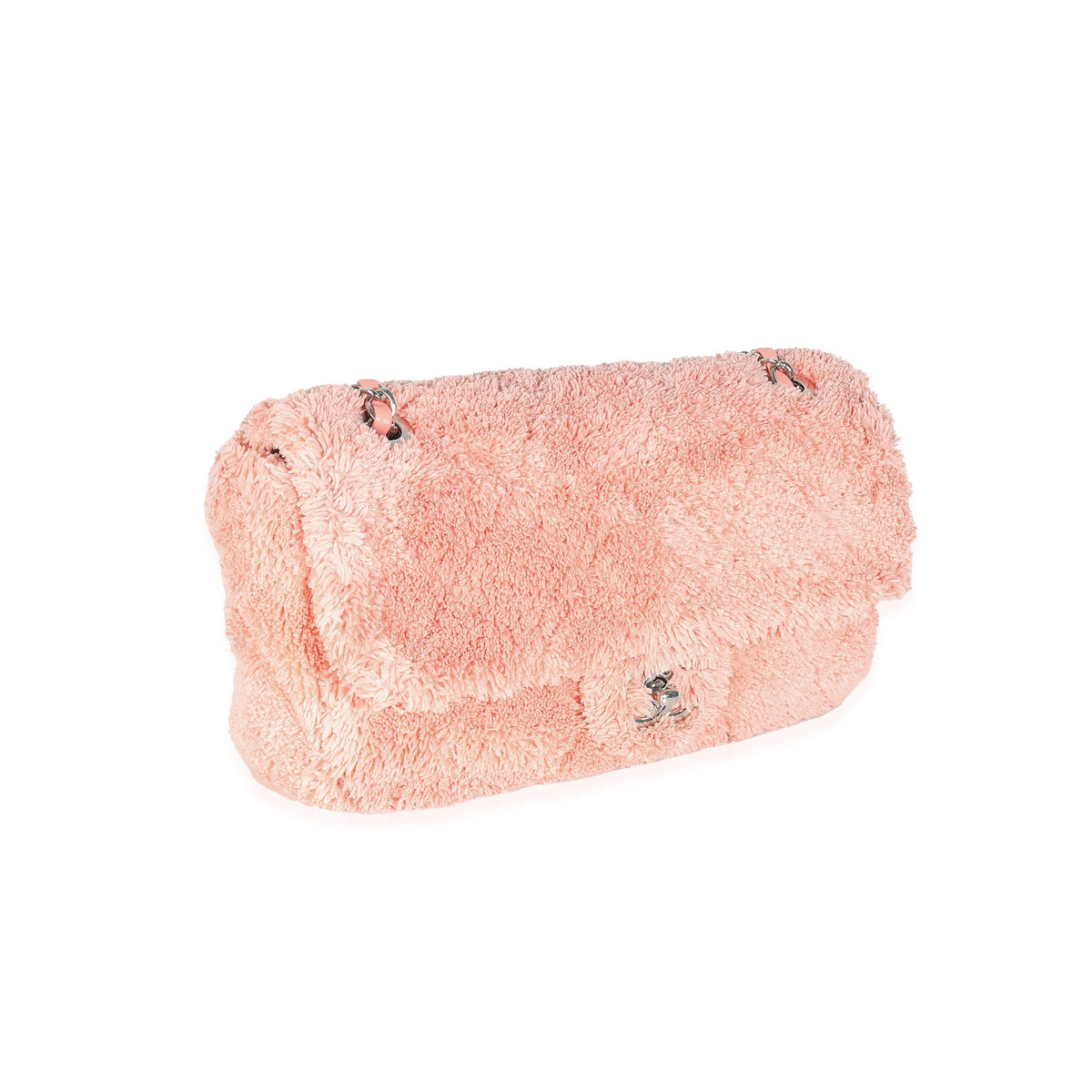 CHANEL Pink Quilted Terry Cloth Coco Beach Flap Bag