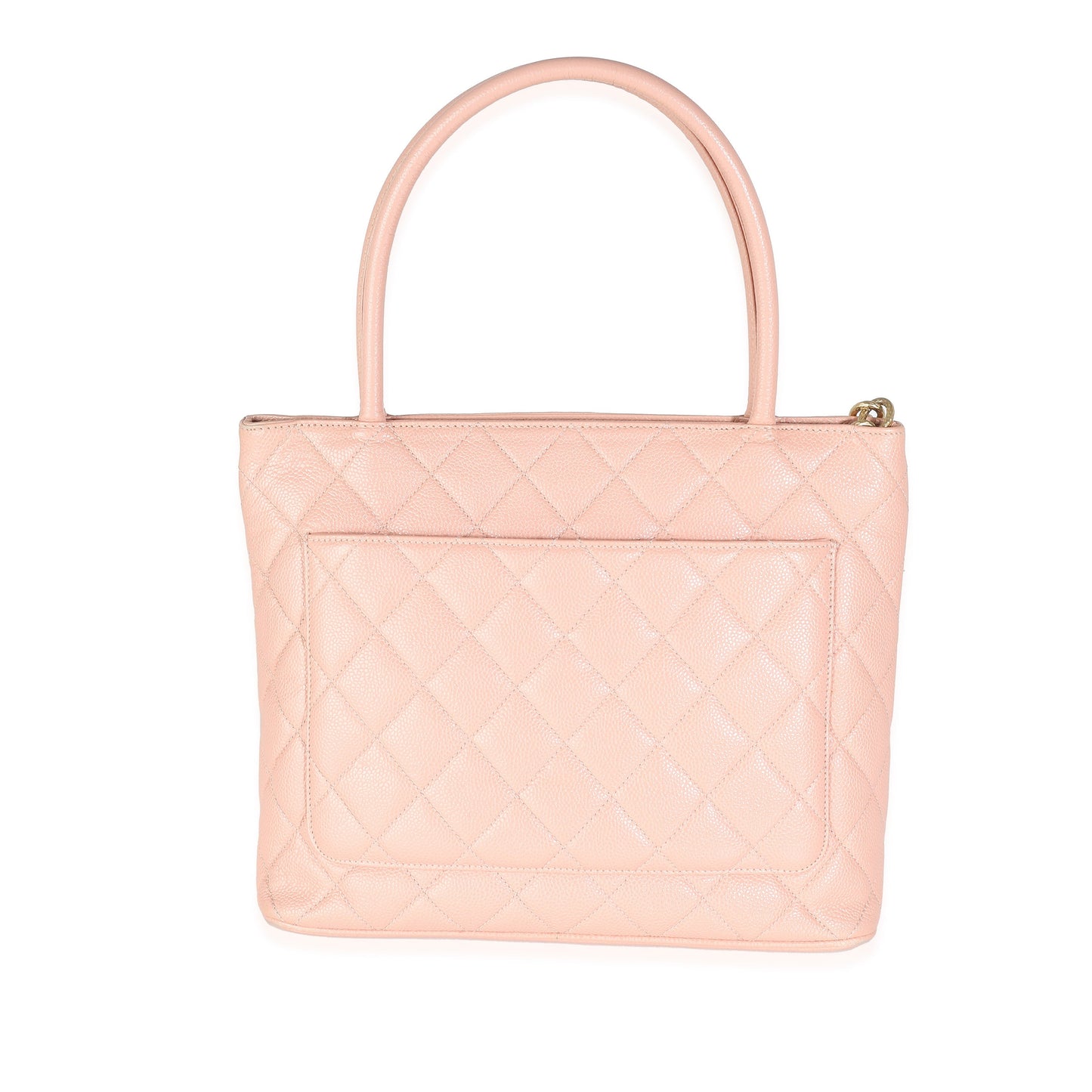 CHANEL Pink Quilted Caviar Medallion Tote