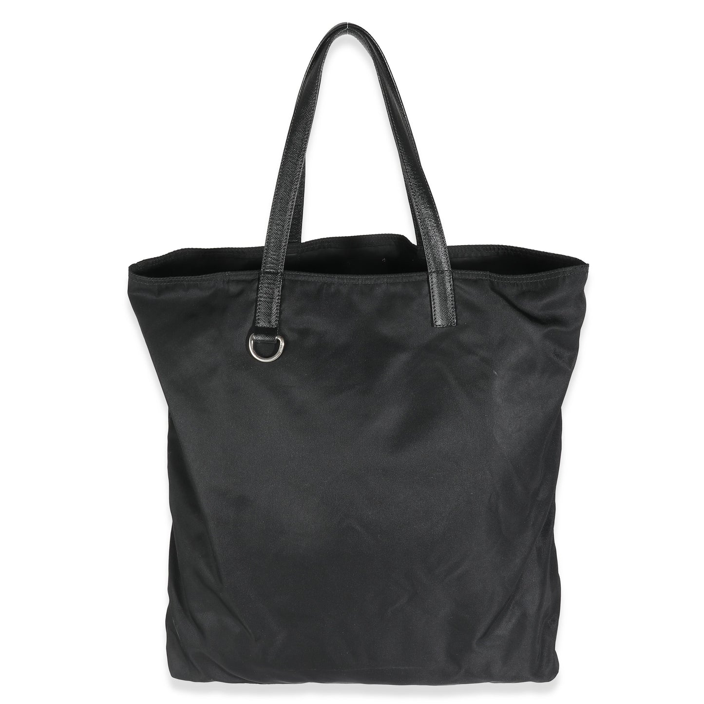 PRADA Black Nylon Logo Shopper Tote