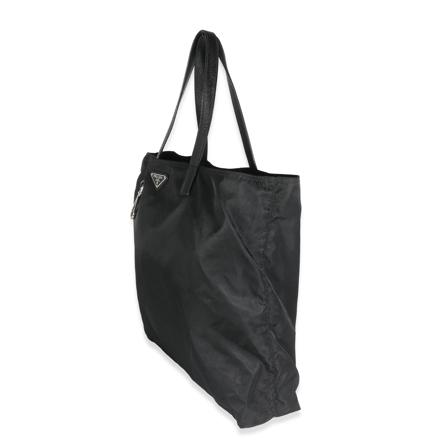 PRADA Black Nylon Logo Shopper Tote