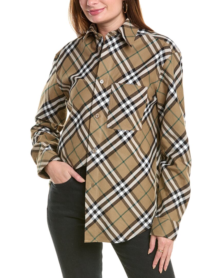 Burberry Heavy Knit Shirt Regular 8 (M) Brown Multi