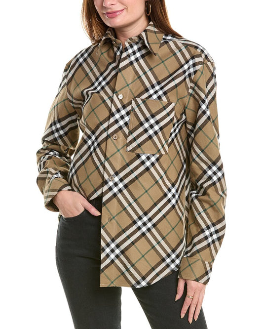 Burberry Heavy Knit Shirt Regular 8 (M) Brown Multi