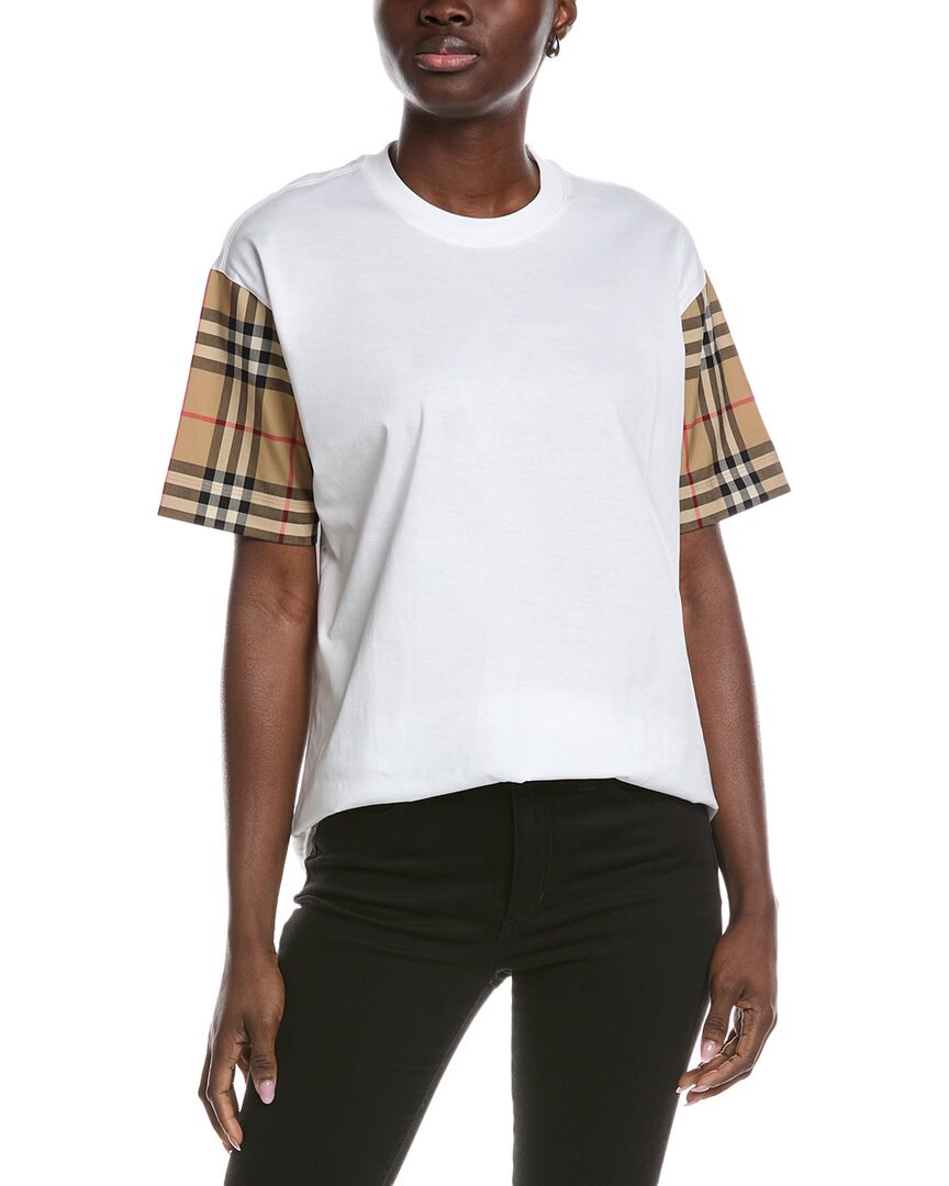 Burberry Vintage Check Detail T-Shirt White