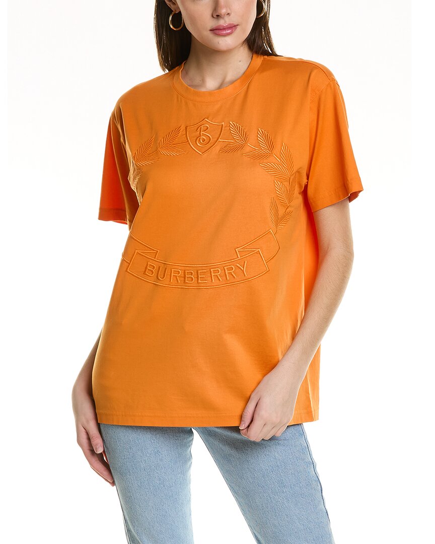 Burberry Logo Embroidered T-Shirt Regular 0 (XS) Orange