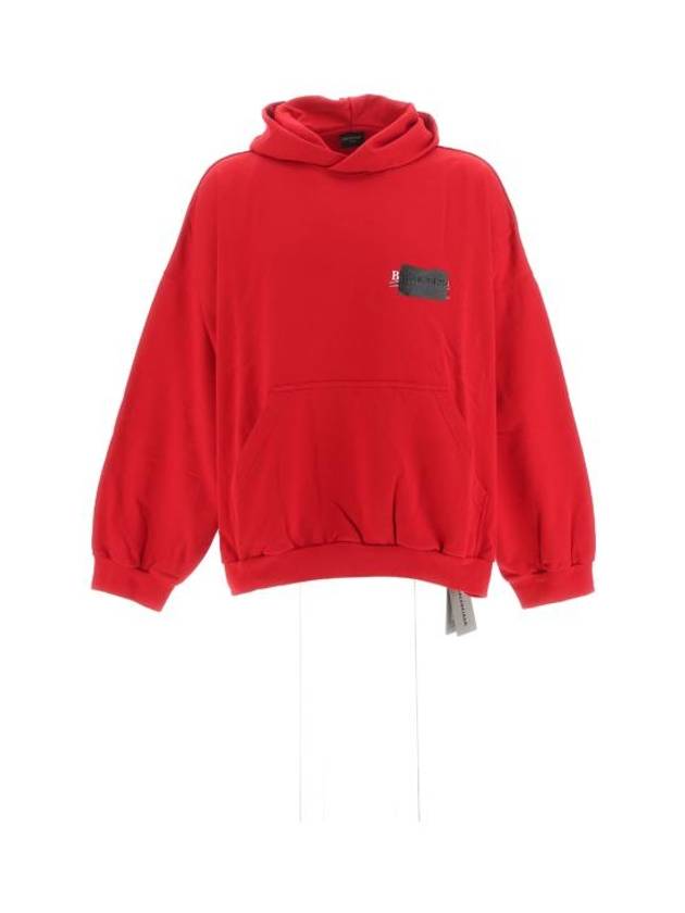 Luxury Balenciaga  Logo Tape Hoodie Red