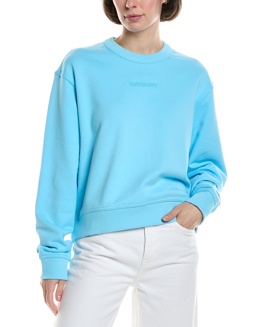 Burberry Check Crewneck Sweatshirt Blue