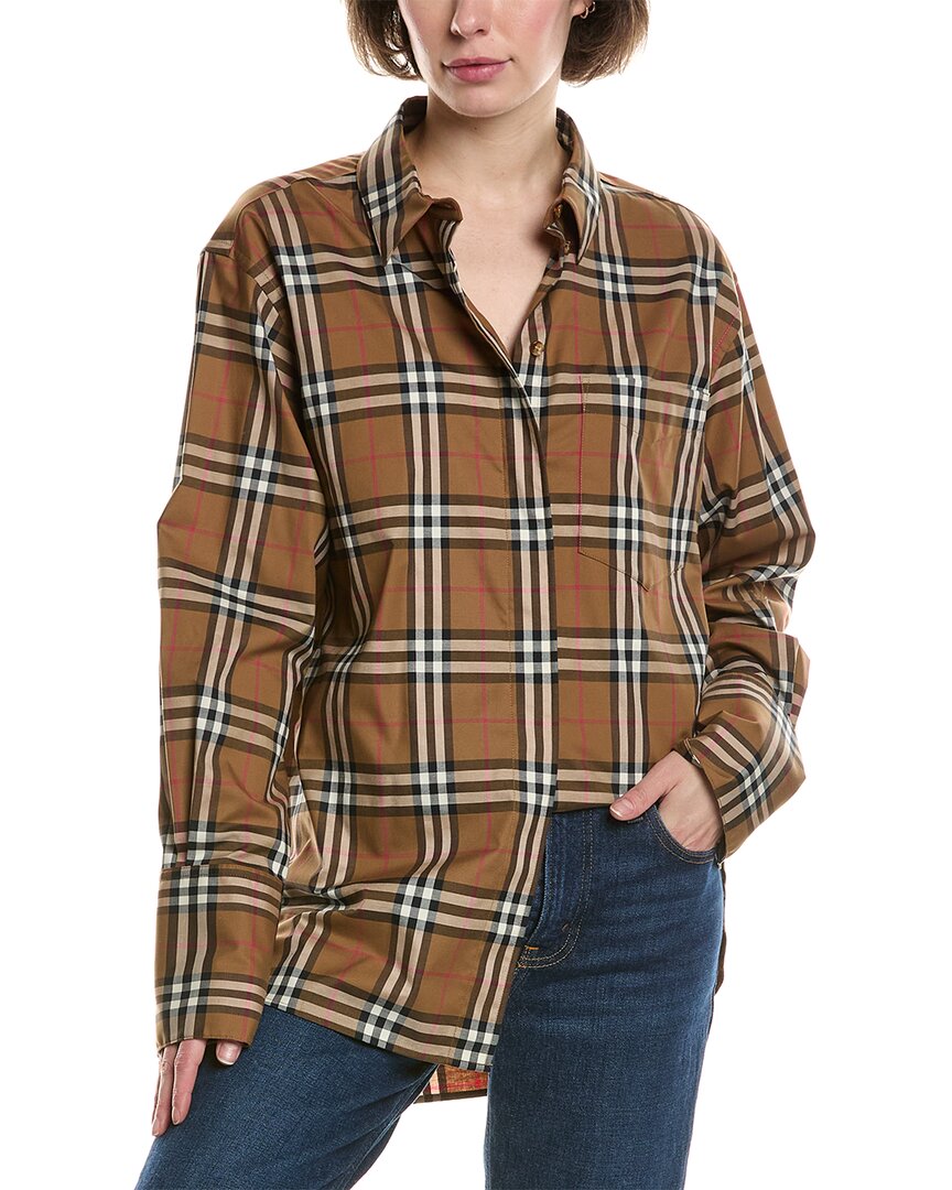 Burberry Check Button Shirt Brown Multi
