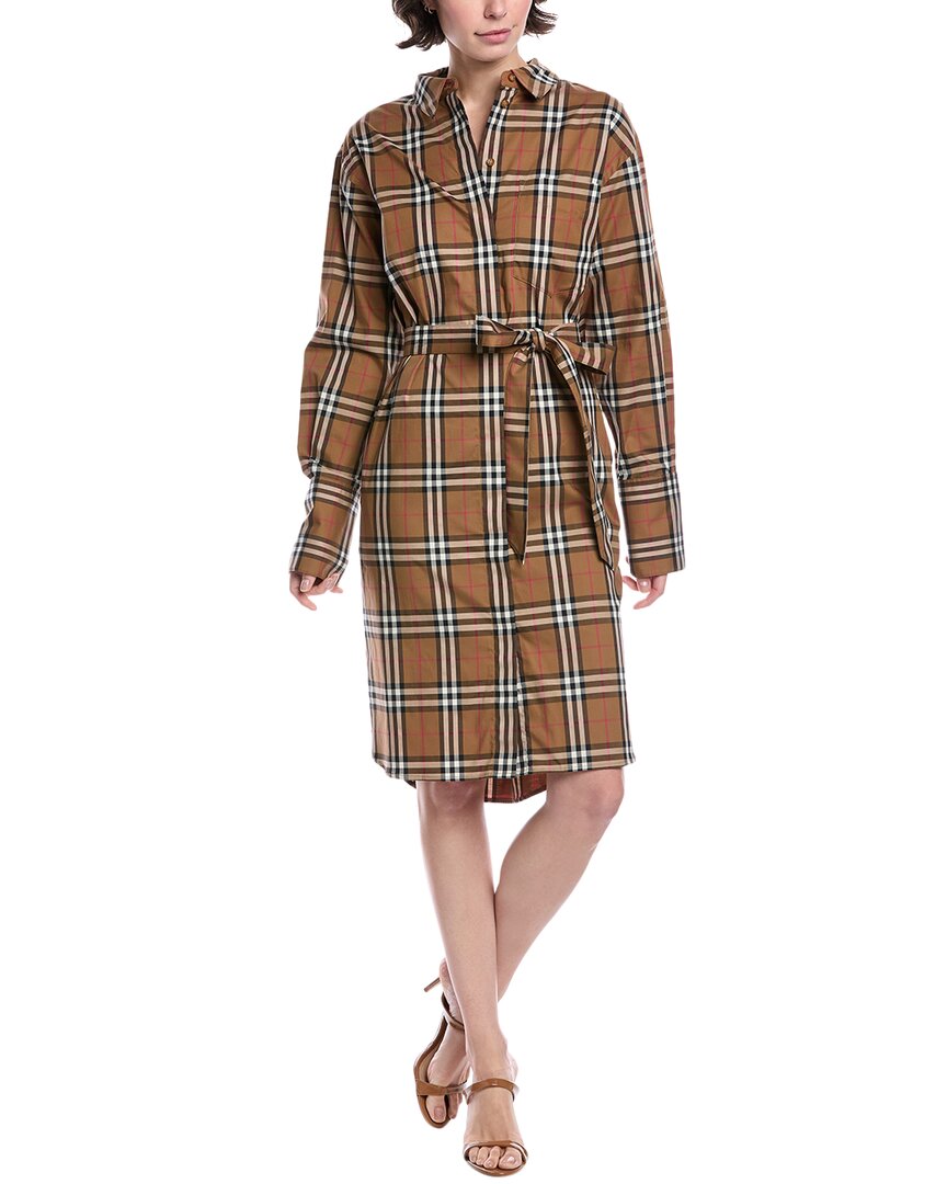 Burberry Check Shirtdress Brown Multi