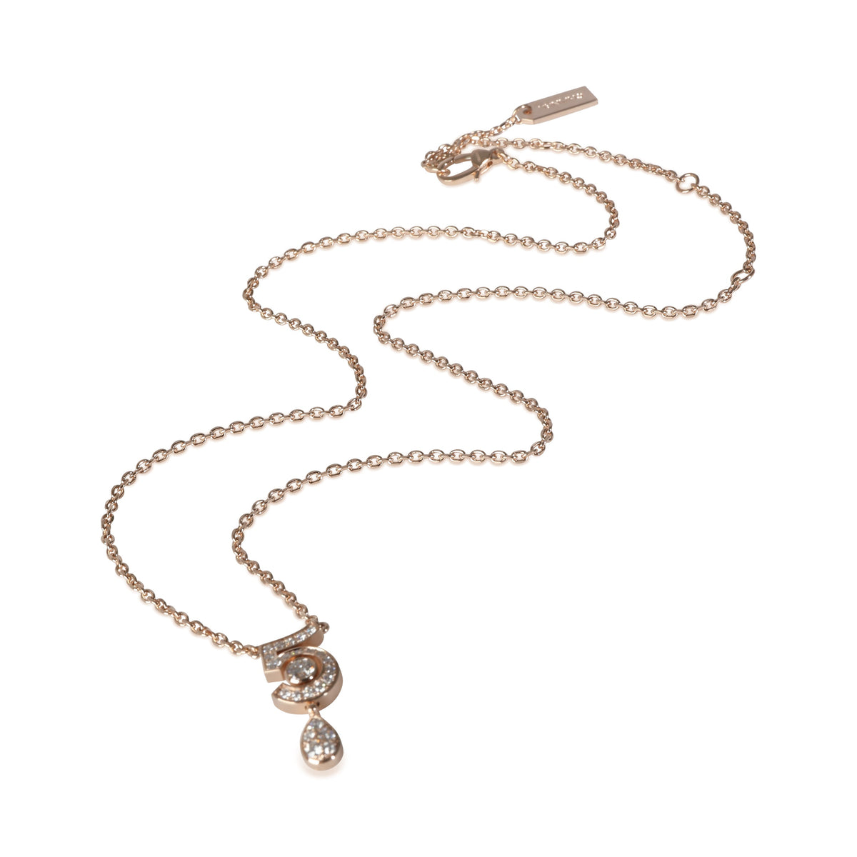 Top Quality Chanel No. 5 Eternal Necklace in 18k Rose Gold 0.36 CTW