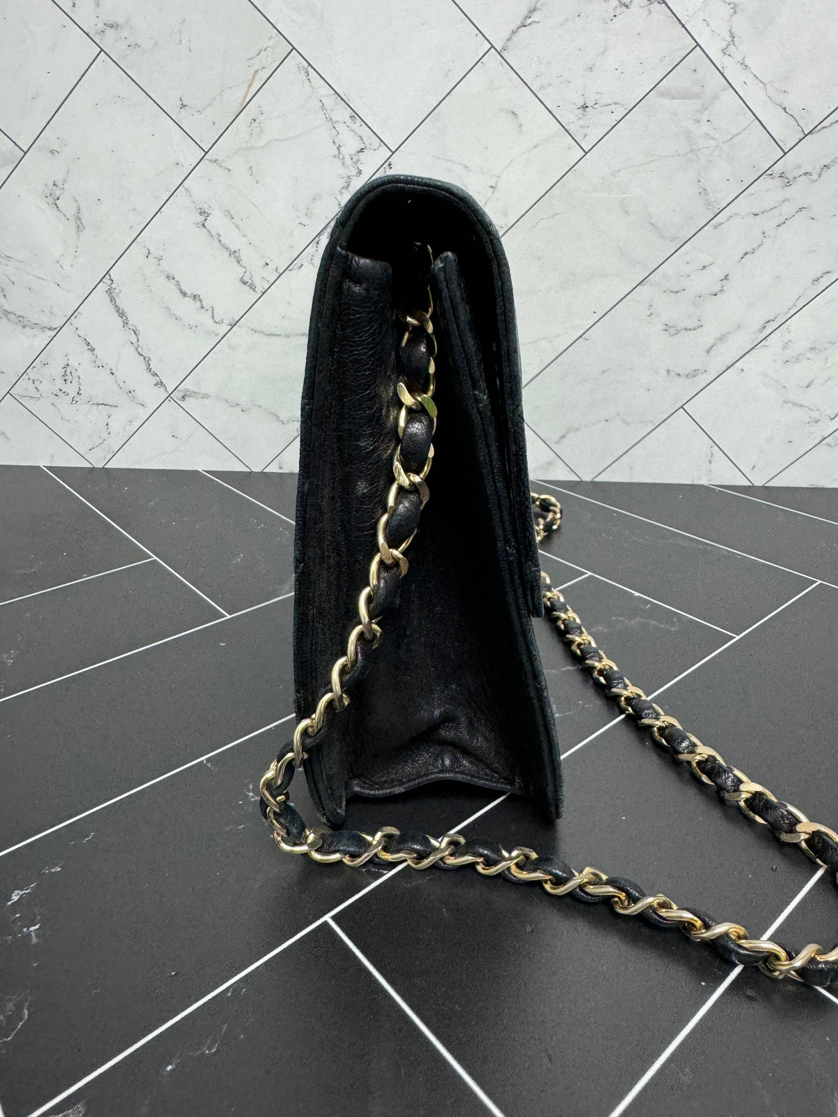 Chanel Vintage Black Quilted Single Flap Shoulder Bag