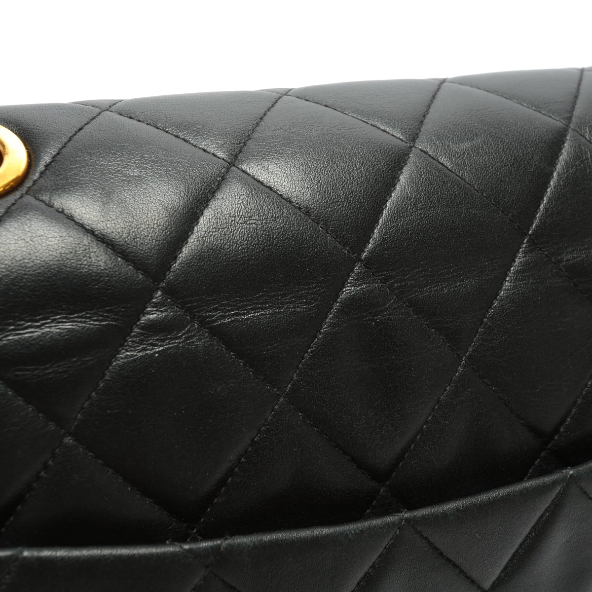 Chanel Vintage Classic Jumbo XL Single Flap - Black Lambskin w/Gold