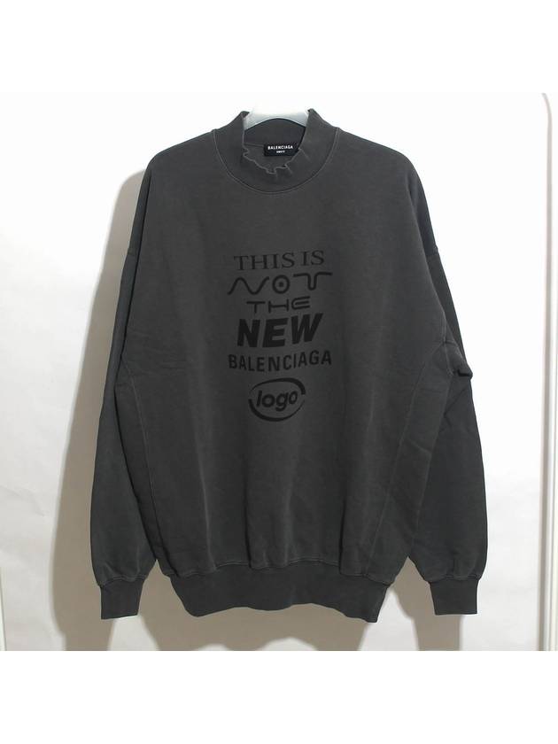 Luxury Balenciaga  This Not Logo Cotton Sweatshirt Black