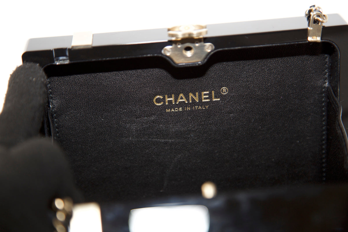 Gift Box Minaudière Black Clutch Bag GHW