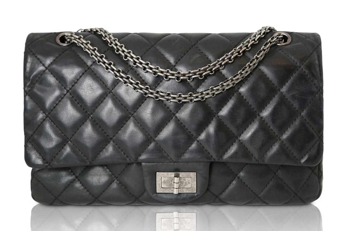 CHANEL Reissue 2.55 Black Quilted Double Flap Bag