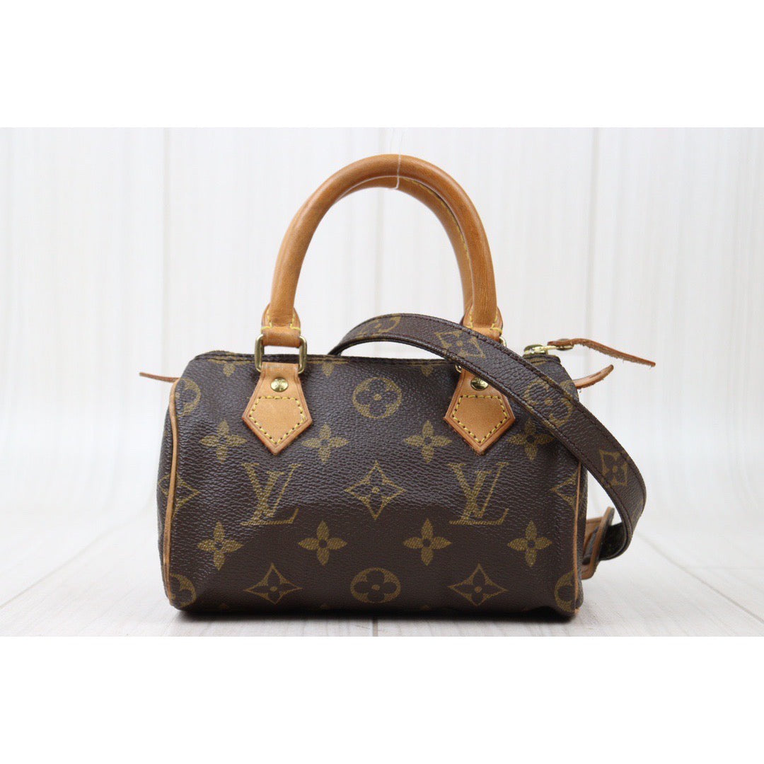 Rank AB ｜ LV Monogram Mini Speedy Handbag With Shoulder Strap｜24051304