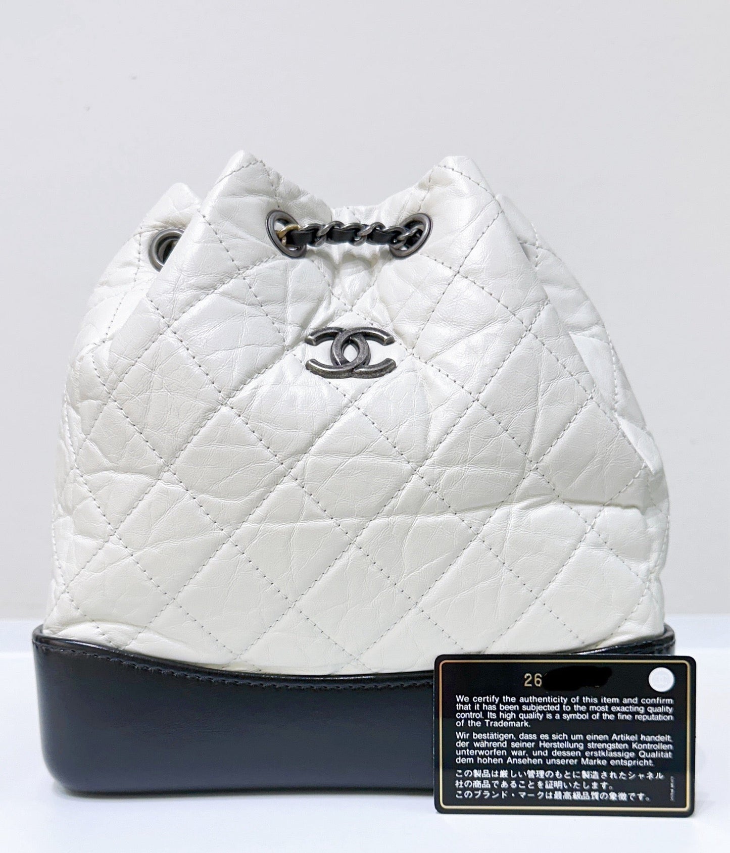 CHANEL Gabrielle Small Backpack White