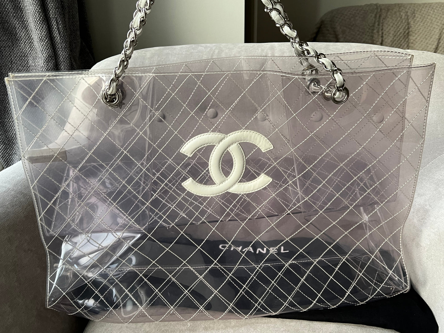 Chanel Quilted Large See Through CC Tote