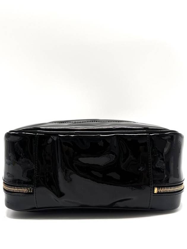 Patent cosmetic top handle tote bag and shoulder Chanel