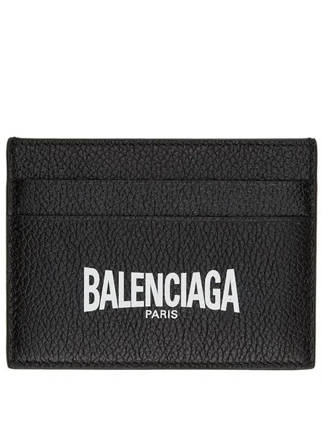 Luxury Balenciaga  Logo Print Card Wallet Black