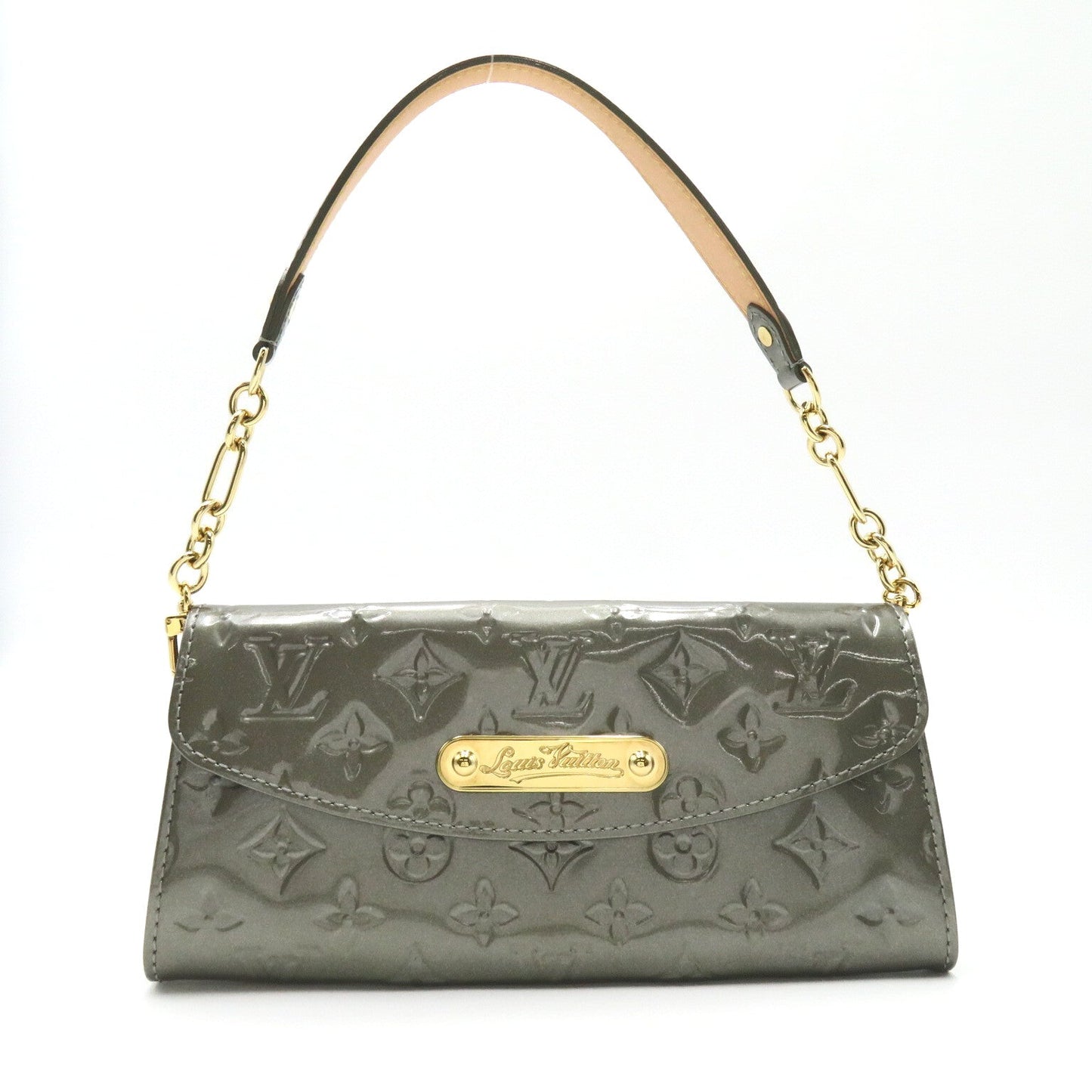 Louis Vuitton Sunset Blue Bird Shoulder Bag Patent Leather Vernis  Grey M91625