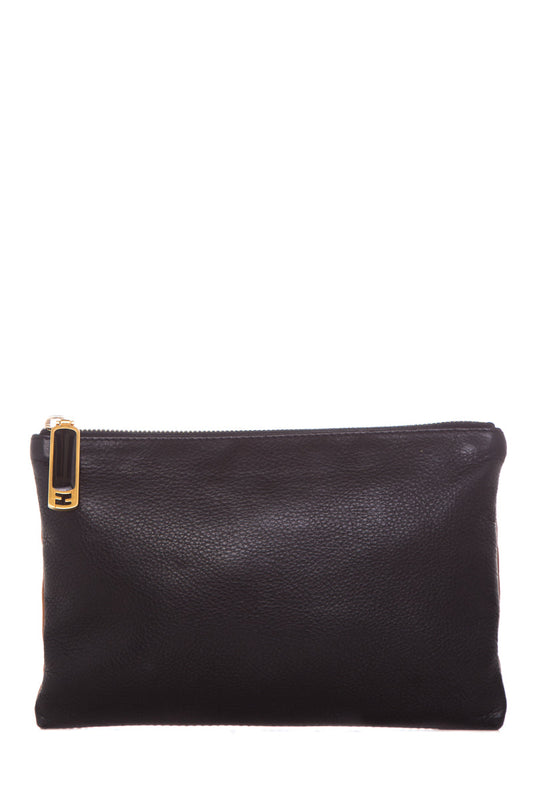 Fendi Black & Brown Leather Pouch