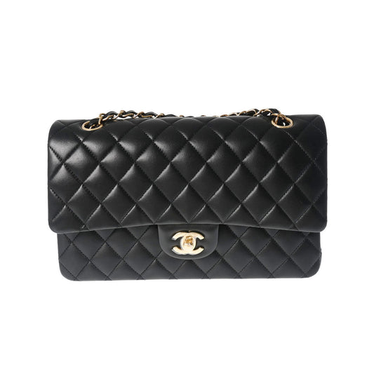 Chanel Chanel Mattress W Flap Chain Shelter 25cm Black Gold Tools A01112 Lady Ramskin Shelter Bag Unused