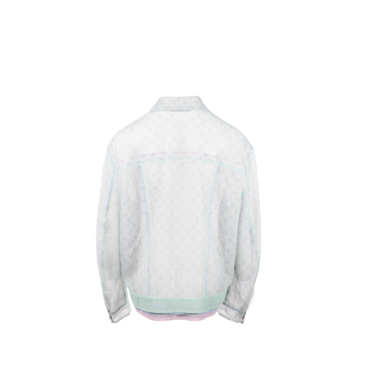Louis Vuitton size 46 polyamide jacket multicolor green / blue/ pink/ yellow/ purple