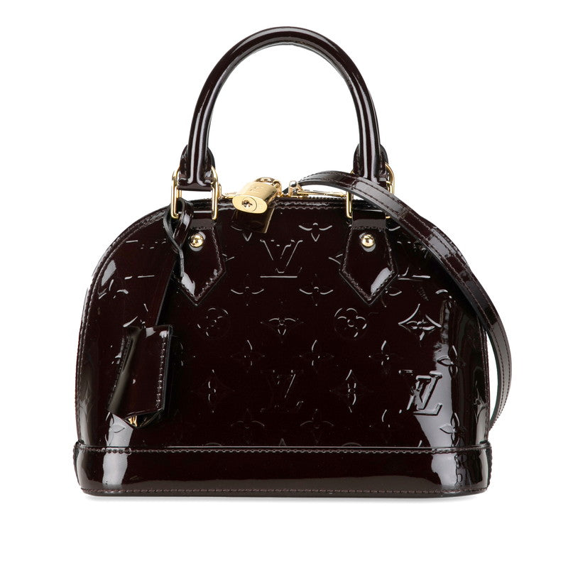 Louis Vuitton Monogram Vernis Alma BB Handbag Shoulder Bag 2WAY M91678 Amarant Pearl Patent Leather  Louis Vuitton