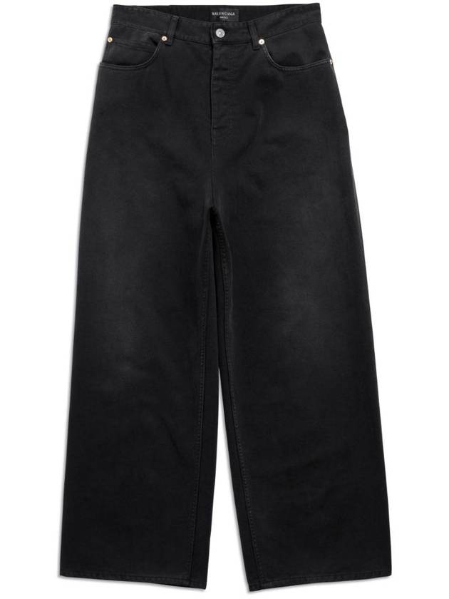 Luxury Balenciaga  Mid-Rise Wide Jeans Black